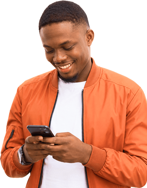 A freelancer checking their work on a phone